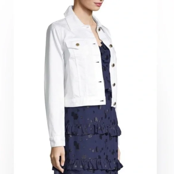 MICHAEL KORS point collar stretch white denim jacket - Picture 8 of 9